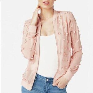JustFab 3d Floral Bomber in Mellow Rose, size XL